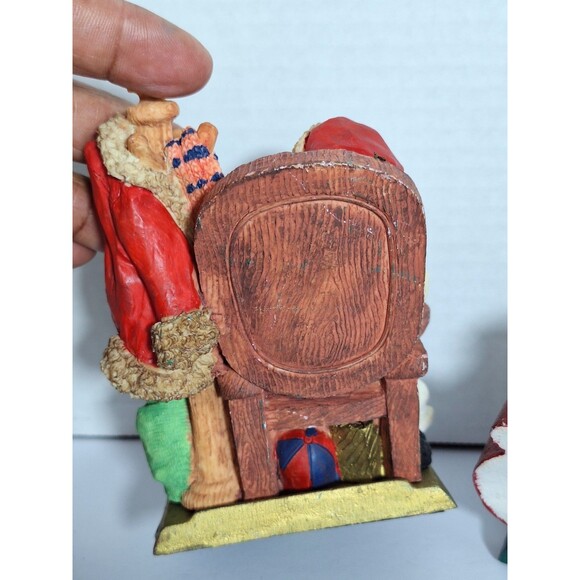 Three Midwest Imports Santa In Sleigh Hand Painted Cast Iron Stocking Hangers - Picture 9 of 12